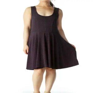 Free People Navy Blue Red Polka Dot Skater Fit & Flare Dress M